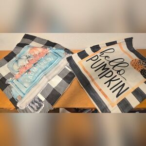 Fall Autumn Halloween "Farm Fresh" and "Hello Pumpkin" Decorative Pillow Covers